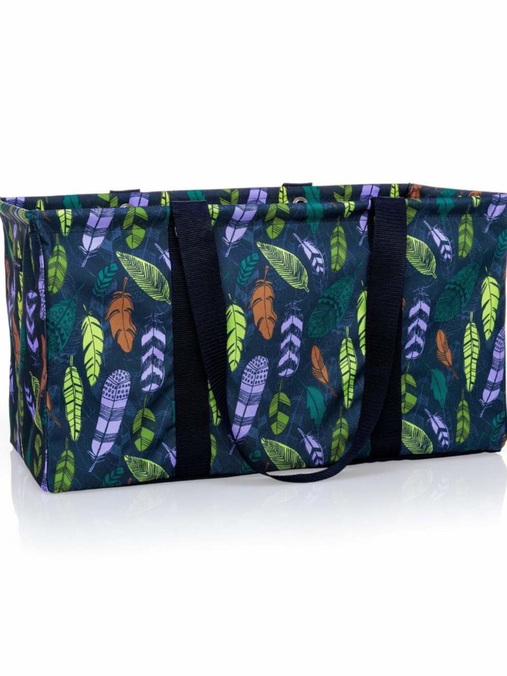 Thirty One Medium Utility Tote,  Falling Feathers, NWT